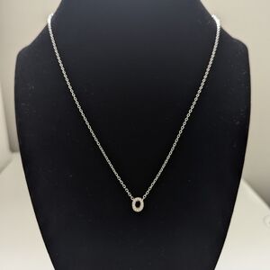 Sterling Silver Initial Letter O Necklace